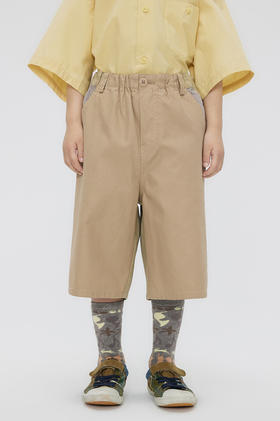 jnby   23年秋款  全棉撞色宽松直筒中裤  1N7E13620