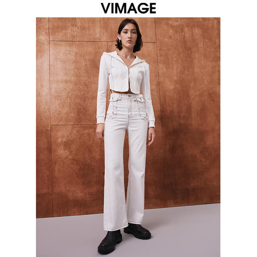 VIMAGE纬漫纪秋季新款时尚百搭显瘦修身牛仔裤裤子V2005606 商品图1
