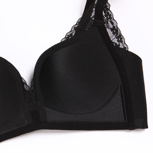 都市丽人零压无痕B杯适穿无痕更百搭泳布内衣薄款3/4杯常规文胸树脂胶圈三排扣新年本命年红品LB32B5 商品图5