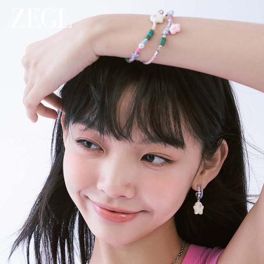 ZEGL设计师小怪兽多巴胺串珠笑脸手链女轻奢小众精致可爱彩色手饰 商品图6