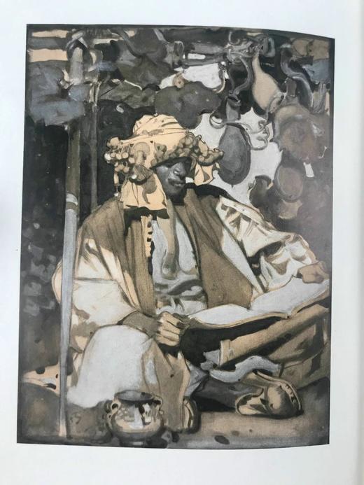 1906年 鲁拜集 布朗温5幅彩色插图 布面精装16开 商品图5