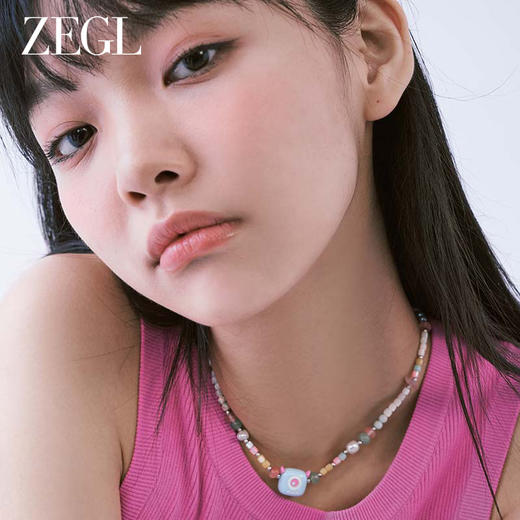 ZEGL设计师小怪兽彩串可爱彩色串珠项链女轻奢人造珍珠夏日锁骨链 商品图4