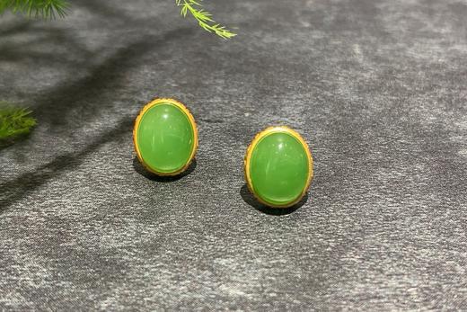 【御珠宫坊】金镶碧玉耳钉 商品图4