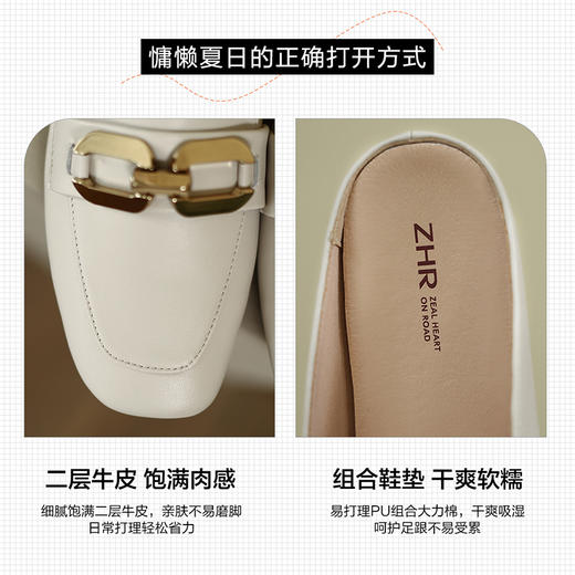 ZHR2023夏季新款透气半拖穆勒拖舒适时尚透气拖鞋外穿居家 商品图4