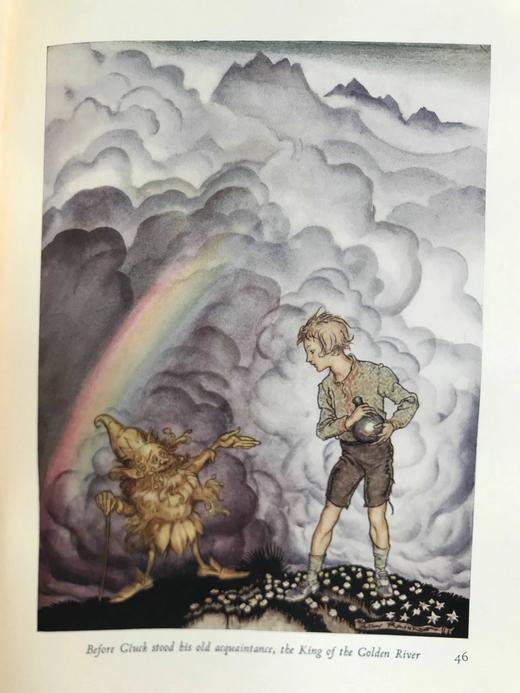 限量570册鬼才拉克姆签名本！1932年 罗斯金《金河王》 4幅彩色插图 犊皮纸软装16开带书匣 商品图10