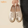 Safiya/索菲娅2023年秋季新品小香风金属色拼色休闲百搭草编软底渔夫鞋SF33112456 商品缩略图7