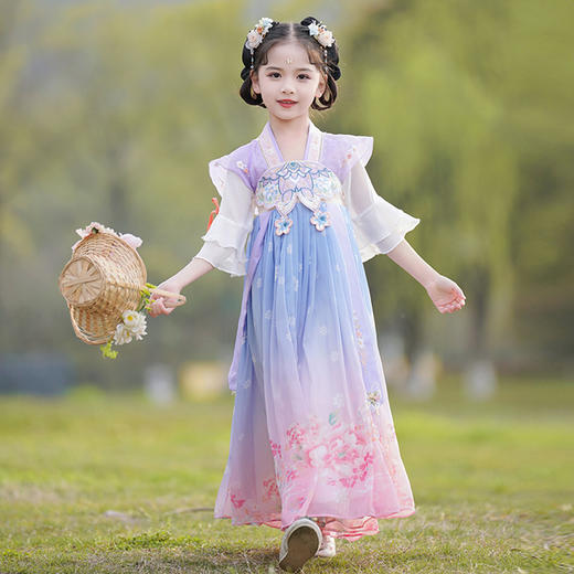 ST-23P8000儿童古装汉服夏季新款洋气仙女裙子女童中国风仙襦裙宝宝连衣裙 商品图2