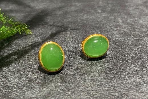 【御珠宫坊】金镶碧玉耳钉 商品图1