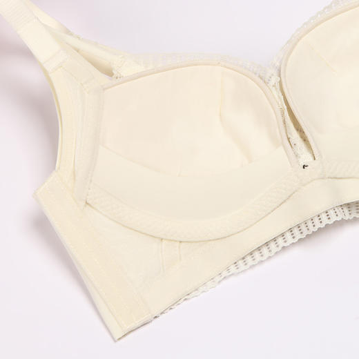 都市丽人自然舒适A杯适穿蕾丝内衣加加厚款3/4杯常规文胸无钢圈三排扣LB35M3 商品图5