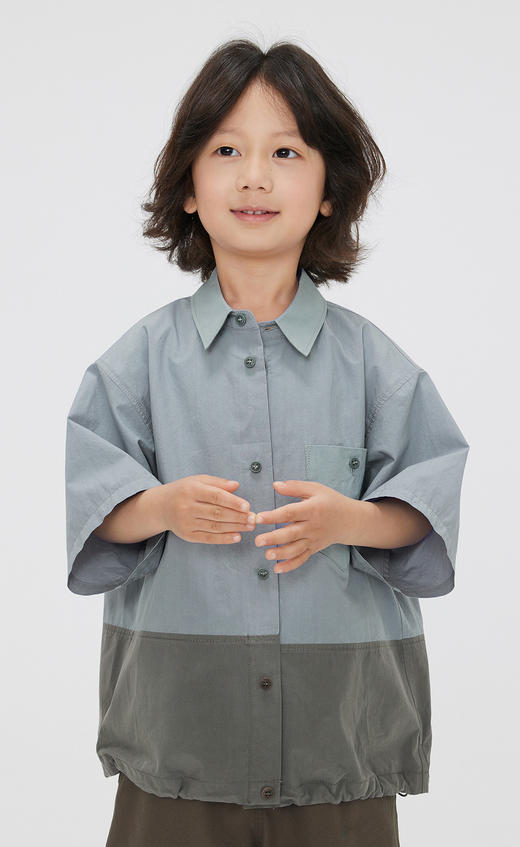 jnby  23年秋款  全棉撞色短袖衬衣  1N7213630 商品图5