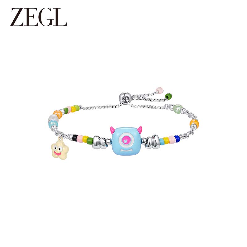 ZEGL设计师小怪兽彩色串珠多巴胺手链女轻奢小众精致可爱夏季手饰