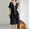 夏季新款时尚韩版显瘦休闲百搭气质流苏钉珠领连衣裙潮宽松 商品缩略图5