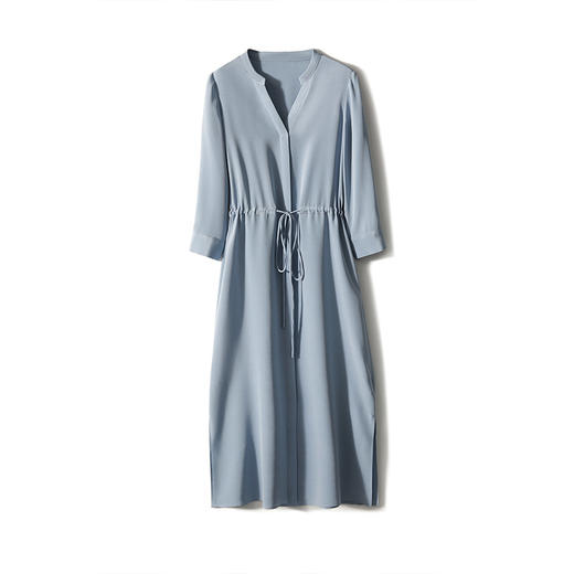 【秋日气质，尽显高端别致】3MM~弹力重绉桑衬衫连衣裙高腰设计，展现女性优雅曲线。两色可选，彰显个性品味。 商品图6