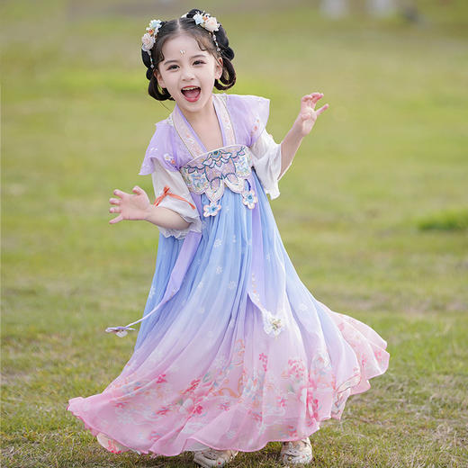 ST-23P8000儿童古装汉服夏季新款洋气仙女裙子女童中国风仙襦裙宝宝连衣裙 商品图3
