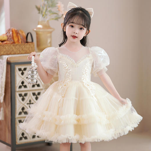 ST-HP341裙女童夏季新款礼服生日宴花童婚礼纱裙儿童主持人钢琴演出服 商品图2