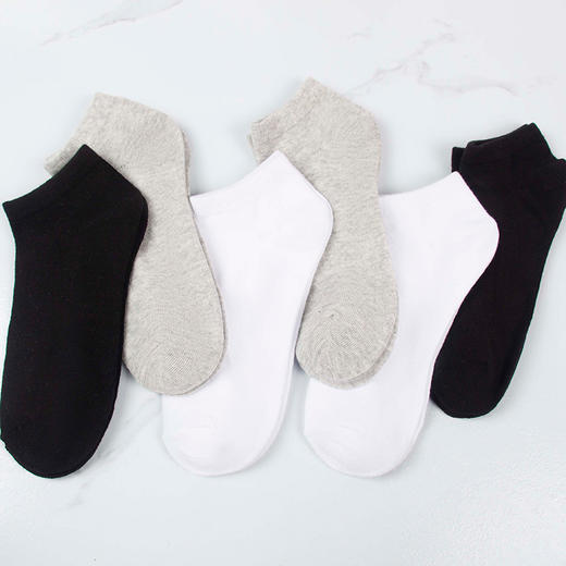 【六双超优惠❗️薄款隐形浅口船袜】脚感舒适柔软，亲肤透气不闷热，不易掉跟包裹性好，不易打滑简约时尚，白色短袜男女夏季现代简约素色袜子平板短筒粉丝专属特价清仓父亲节礼物新年礼盒年货礼盒 商品图3