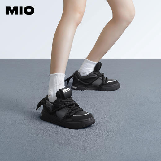 MIO米奥春季中跟酷感厚底时尚休闲鞋潮流绑缚街头运动鞋女鞋M234535969 商品图0