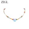 ZEGL设计师小怪兽彩串可爱彩色串珠项链女轻奢人造珍珠夏日锁骨链 商品缩略图0