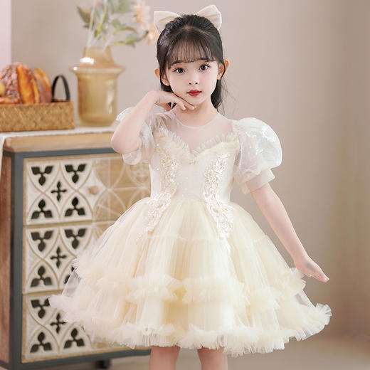 ST-HP341裙女童夏季新款礼服生日宴花童婚礼纱裙儿童主持人钢琴演出服 商品图6