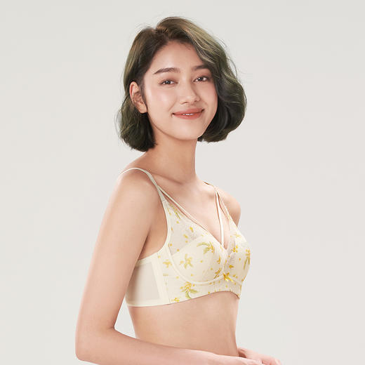 都市丽人自然舒适B杯适穿蕾丝内衣超薄款3/4杯常规文胸软钢圈三排扣LB32M7 商品图2