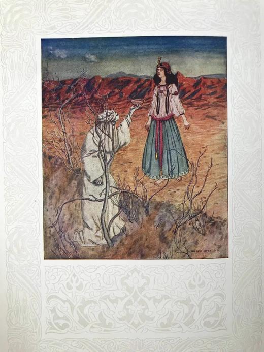 1909年 鲁拜集 吉尔伯特16幅彩色插图 布面精装16开 商品图6