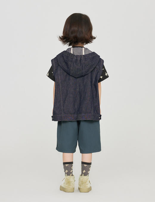 jnby  23年秋款  连帽牛仔短裤马甲  1N7513610 商品图6