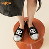 Safiya/索菲娅2023年秋季新品小香风金属色拼色休闲百搭草编软底渔夫鞋SF33112456 商品缩略图6