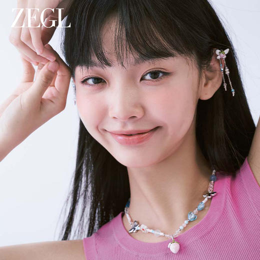 ZEGL设计师草莓小彩串蝴蝶流苏淡水珍珠耳环女甜酷夏季耳钉耳饰品 商品图3