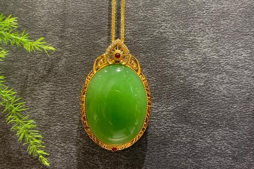 【御珠宫坊】金镶碧玉吊坠 商品图0