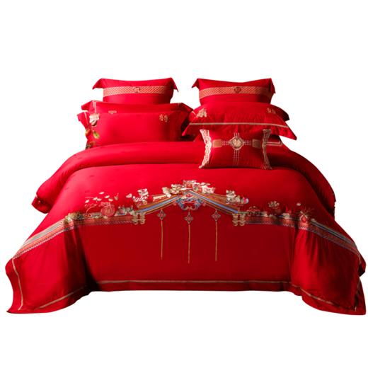 多喜爱 喜玫瑰婚庆床上用品六件套 五福报喜nt 商品图6