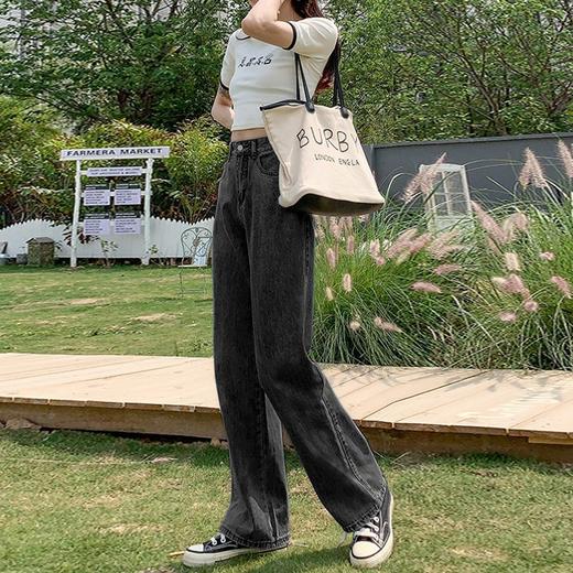 【夏季新款！直筒高腰牛仔裤】复古牛仔裤女高腰设计，能够显瘦且穿着舒适，2021新款宽松直筒，带有BF风格的垂感阔腿拖地裤潮流设计，适合夏季通用场景，让你时尚又自在。 商品图7