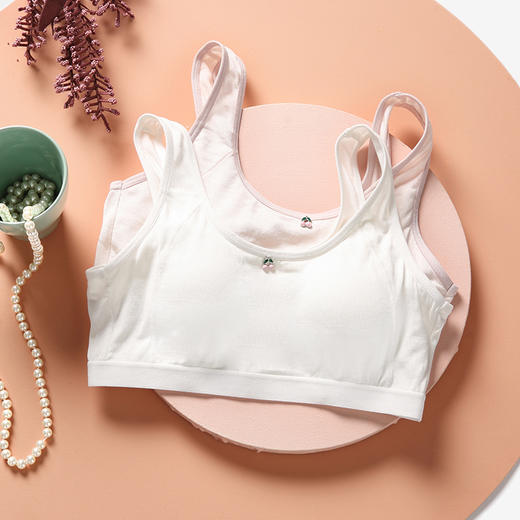 金三塔真丝少女文胸纯色发育期打底透气抹胸女 2NZFAA403 商品图1