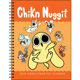 Chikn Nuggit 2024年周历月历计划表 英文原版 12-Month 2024 Weekly/Monthly Planner Calendar