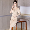 LC-2279短经典香槟色婚宴年轻喜婆婆婚礼服高贵优雅连衣裙平时可穿 商品缩略图3