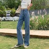 【夏季新款！直筒高腰牛仔裤】复古牛仔裤女高腰设计，能够显瘦且穿着舒适，2021新款宽松直筒，带有BF风格的垂感阔腿拖地裤潮流设计，适合夏季通用场景，让你时尚又自在。 商品缩略图1