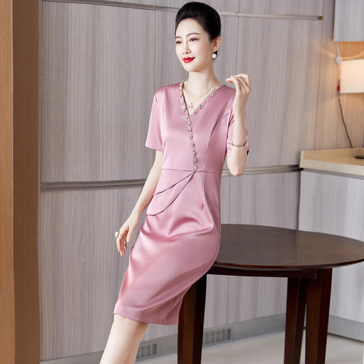 LC-2279新款婚宴年轻喜婆婆婚礼服高贵优雅连衣裙平时可穿 商品图3