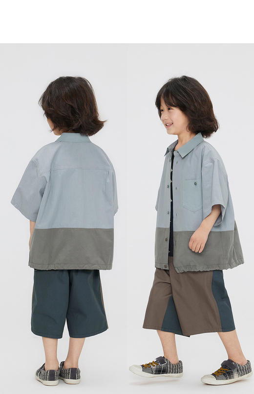 jnby  23年秋款  全棉撞色短袖衬衣  1N7213630 商品图6