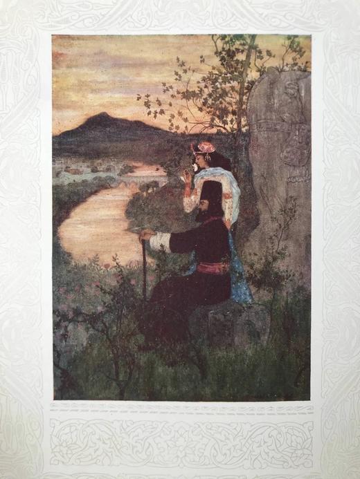 1909年 鲁拜集 吉尔伯特16幅彩色插图 布面精装16开 商品图12