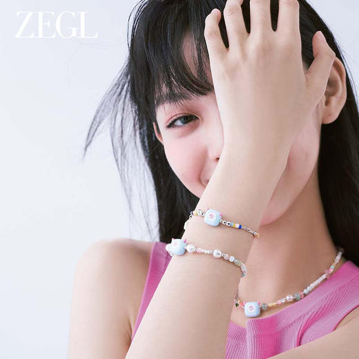 ZEGL设计师小怪兽彩色串珠多巴胺手链女轻奢小众精致可爱夏季手饰 商品图3