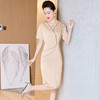 LC-2279短经典香槟色婚宴年轻喜婆婆婚礼服高贵优雅连衣裙平时可穿 商品缩略图2