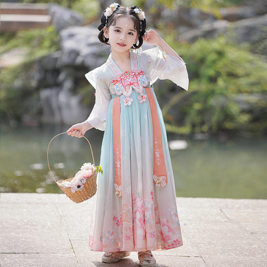 ST-23P8000儿童古装汉服夏季新款洋气仙女裙子女童中国风仙襦裙宝宝连衣裙 商品图1