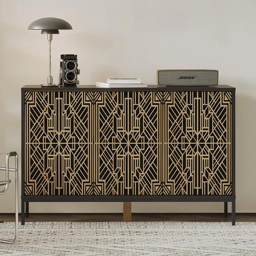 喜梦宝餐边柜欧式花纹餐边柜家用现代简约储物柜茶水柜 商品图0