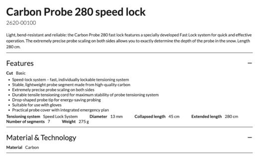 23/24MAMMUT棒Carbon Probe 280 speed lock 商品图1