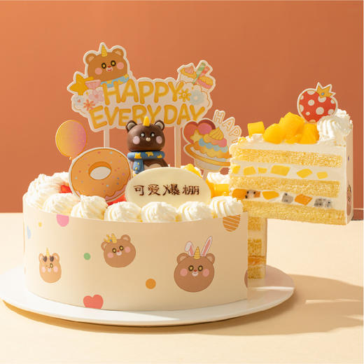 【可爱爆棚】熊熊可爱多蛋糕，2种水果堆满蛋糕，孩子喜欢的清甜滋味（2P189.9\3P259.9\4P309.9*） 商品图1