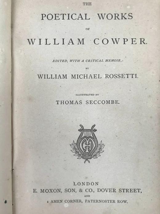 约19世纪后期 柯珀诗集 8幅版画插图 漆布精装32开 商品图4