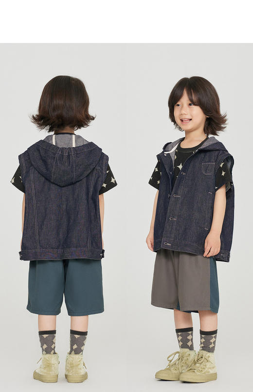 jnby   23年秋款  全棉撞色宽松直筒中裤  1N7E13620 商品图9