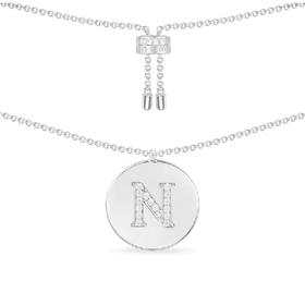 3606633321320 apm MONACO 春夏好礼 银色字母个性硬项链小众锁骨链情侣吊坠项链