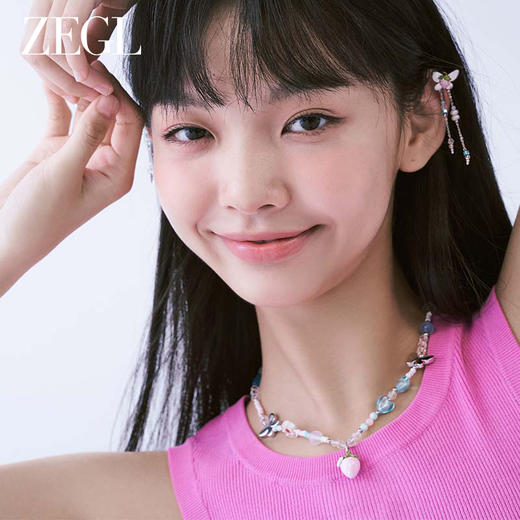 ZEGL设计师草莓小彩串甜心项链女2023年新款爆款多巴胺串珠锁骨链 商品图4