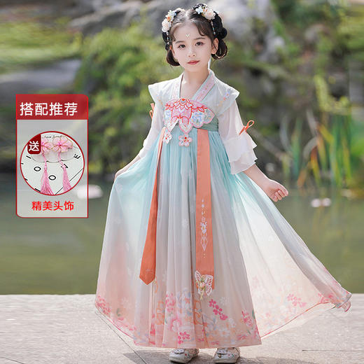 ST-23P8000儿童古装汉服夏季新款洋气仙女裙子女童中国风仙襦裙宝宝连衣裙 商品图7