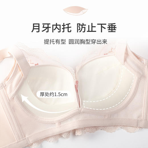 熳洁儿 内衣女小胸聚拢高颜值刺绣蕾丝文胸无痕美背上薄下厚23261508 商品图1